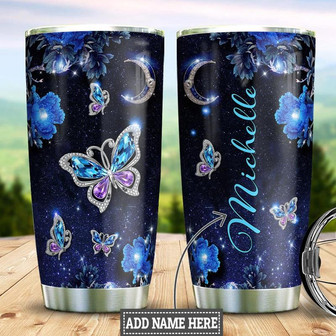 Personalized Butterfly Jewelry Style Stainless Steel Tumbler 20Oz - Thegiftio UK