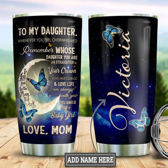 Personalized Butterfly Mom To Daughter Stainless Steel Tumbler 20Oz - Thegiftio UK