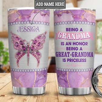 Personalized Butterfly Mom Grandma Great Grandma Stainless Steel Tumbler 20Oz - Thegiftio UK