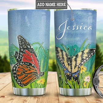 Personalized Butterfly Stainless Steel Tumbler 20Oz - Thegiftio UK