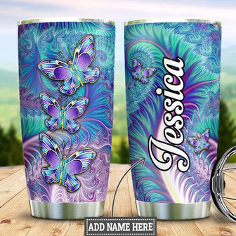 Personalized Butterfly Stainless Steel Tumbler 20Oz - Thegiftio