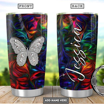 Personalized Butterfly Stainless Steel Tumbler 20Oz - Thegiftio UK