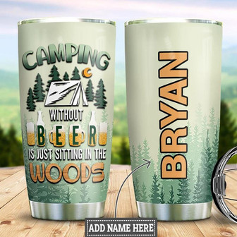 Personalized Camping Beer Stainless Steel Tumbler 20Oz - Thegiftio UK