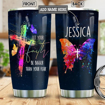 Personalized Faith Butterfly Stainless Steel Tumbler 20Oz - Thegiftio UK