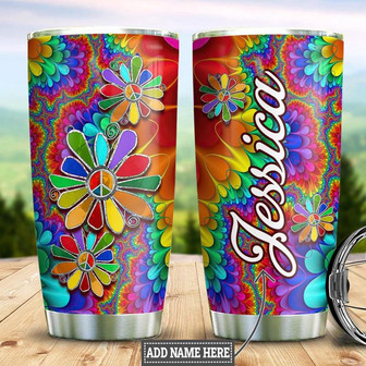 Personalized Hippie Colorful Stainless Steel Tumbler 20Oz - Thegiftio UK