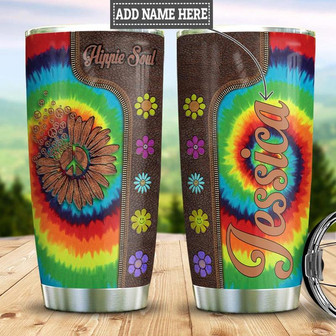 Personalized Hippie Daisy Peace Stainless Steel Tumbler 20Oz - Thegiftio