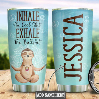 Personalized Hippie Inhale Sloth Stainless Steel Tumbler 20Oz - Thegiftio UK