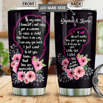 Personalized Mom Black Women Stainless Steel Tumbler 20Oz - Thegiftio UK