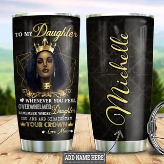 Personalized Queen Black Women Mom To Daughter Stainless Steel Tumbler 20Oz - Thegiftio UK