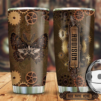 Personalized Steampunk Butterfly Stainless Steel Tumbler 20Oz - Thegiftio UK