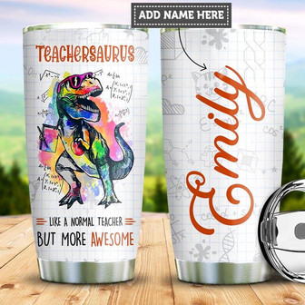 Personalized Teacher Dinosaurus Stainless Steel Tumbler 20Oz - Thegiftio