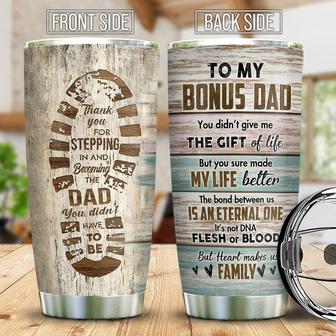 Present Ideas For Stepdad To My Bonus Dad From My Heart Stainless Steel Tumbler, Stepfather, Family Stainless Steel Tumbler 20Oz - Thegiftio UK
