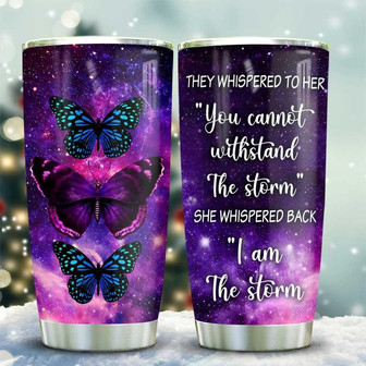 Purple Butterfly Storm Stainless Steel Tumbler 20Oz - Thegiftio
