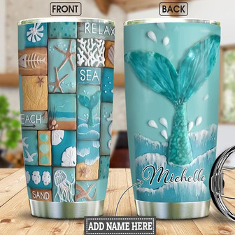Relax Sea Mermaid Personalized Stainless Steel Tumbler 20Oz - Thegiftio UK