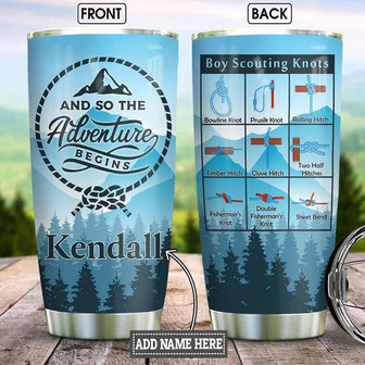 Scout Camping Personalized Stainless Steel Tumbler 20Oz - Thegiftio