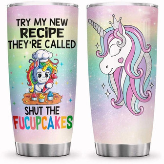 Shut The Pucup Cake Stainless Steel Tumbler, Unicorn Lovers Stainless Steel Tumbler 20Oz - Thegiftio UK