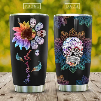 Skull Mandala Stainless Steel Tumbler, Skull Lover Stainless Steel Tumbler 20Oz - Thegiftio