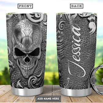 Skull Personalized Stainless Steel Tumbler 20Oz - Thegiftio UK