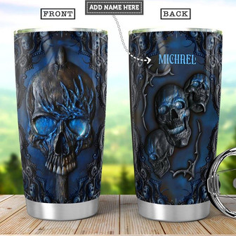 Skull Personalized Stainless Steel Tumbler 20Oz - Thegiftio UK