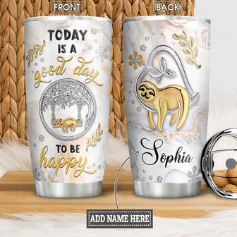 Sloth Jewelry Style Personalized Stainless Steel Tumbler 20Oz - Thegiftio
