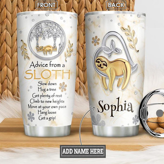 Sloth Jewelry Style Personalized Stainless Steel Tumbler 20Oz - Thegiftio UK