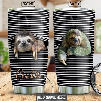 Sloth Personalized Stainless Steel Tumbler 20Oz - Thegiftio UK
