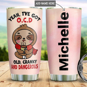 Sloth Personalized Stainless Steel Tumbler 20Oz - Thegiftio UK