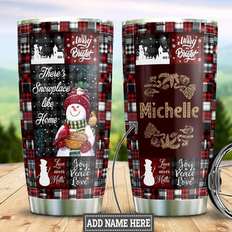 Snowman Personalized Stainless Steel Tumbler 20Oz - Thegiftio