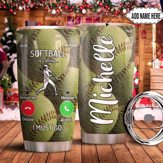 Softball Calling Personalized Stainless Steel Tumbler 20Oz - Thegiftio UK