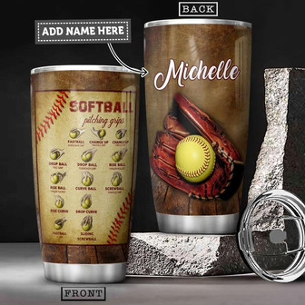 Softball Grip Personalized Stainless Steel Tumbler 20Oz - Thegiftio UK