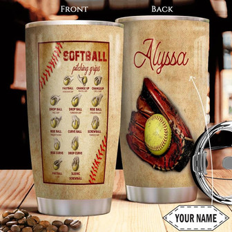 Softball Grips Personalized Stainless Steel Tumbler 20Oz - Thegiftio UK