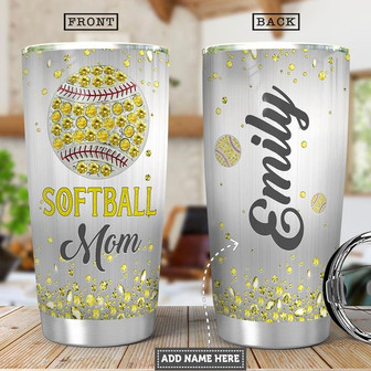 Softball Mom Jewelry Style Personalized Stainless Steel Tumbler 20Oz - Thegiftio UK
