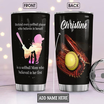 Softball Mom Personalized Stainless Steel Tumbler 20Oz - Thegiftio UK