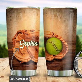 Softball Personalized Stainless Steel Tumbler 20Oz - Thegiftio UK