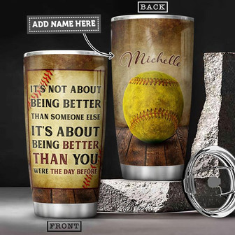 Softball Personalized Stainless Steel Tumbler 20Oz - Thegiftio UK