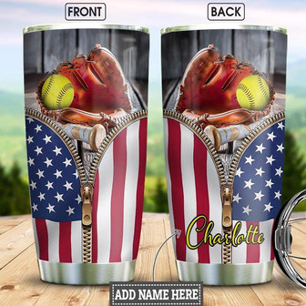 Softball Personalized Stainless Steel Tumbler 20Oz - Thegiftio UK