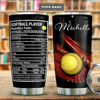 Softball Player Facts Personalized Stainless Steel Tumbler 20Oz - Thegiftio UK