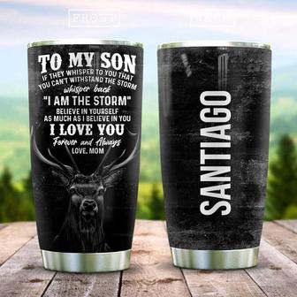 To My Son Deer Hunting Personalized Stainless Steel Tumbler 20Oz - Thegiftio UK