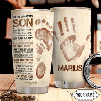 To Son Personalized Stainless Steel Tumbler 20Oz - Thegiftio