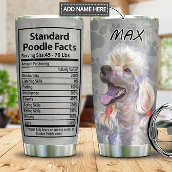 Standard Poodle Facts Personalized Stainless Steel Tumbler 20Oz - Thegiftio UK