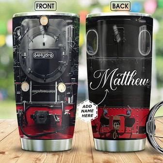 Steam Train Personalized Stainless Steel Tumbler 20Oz - Thegiftio UK