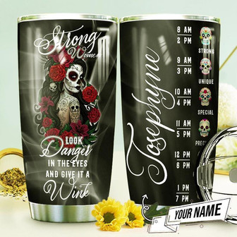Strong Woman Personalized Skull Stainless Steel Tumbler 20Oz - Thegiftio
