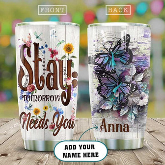 Suicide Prevention Butterfly Personalized Stainless Steel Tumbler 20Oz - Thegiftio UK