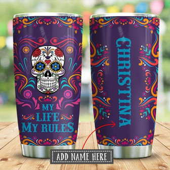 Sweet Skull Girl Personalized Stainless Steel Tumbler 20Oz - Thegiftio