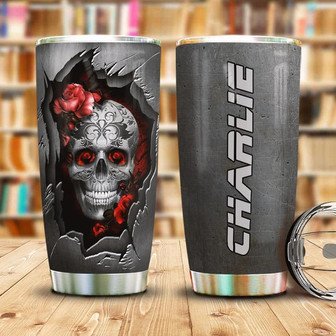 Tattoo Skull Metal Style Personalized Stainless Steel Tumbler 20Oz - Thegiftio