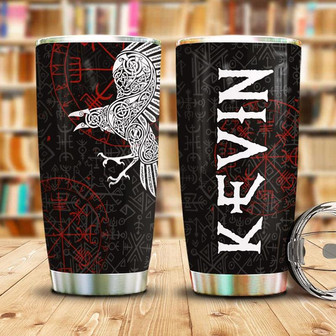 Tattoo Viking Raven Personalized Stainless Steel Tumbler 20Oz - Thegiftio UK