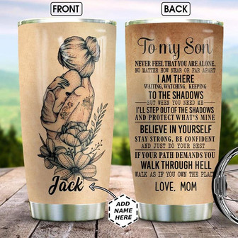 Tattooed Mom To My Son Personalized Stainless Steel Tumbler 20Oz - Thegiftio