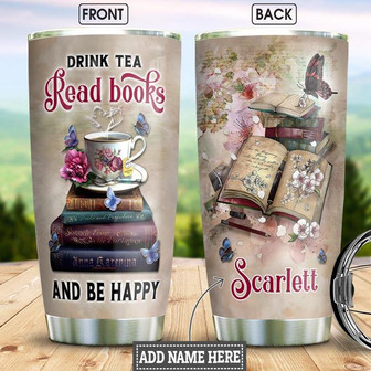 Tea Book Personalized Stainless Steel Tumbler 20Oz - Thegiftio UK