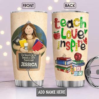 To Teach Is To Touch A Life Forever Teacher Clay Style Personalized Stainless Steel Tumbler 20Oz - Thegiftio UK
