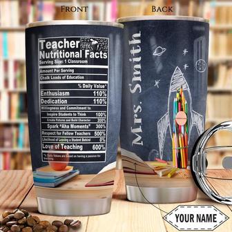 Teacher Nutritional Facts Personalized Stainless Steel Tumbler 20Oz - Thegiftio UK